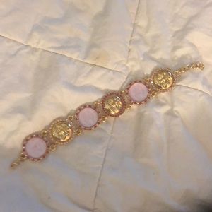 Kirks Folly Gold Rose Moon Face Cameo Bracelet